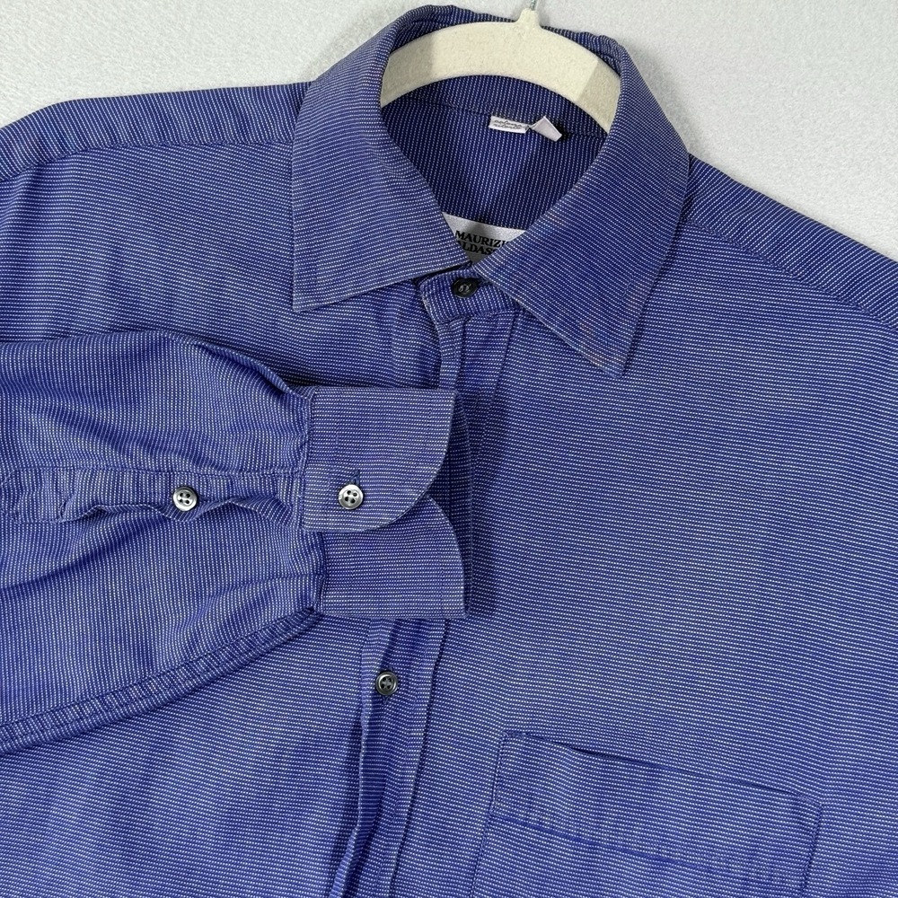 Maurizio Baldassari Shirt Mens 15.5 39 Cotone Ritorto Italy Long Sleeve Button